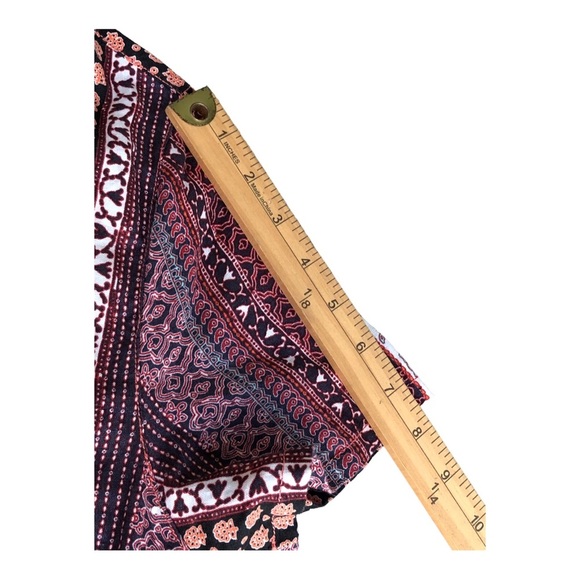 Rachel Zoe Linen Aztec Tribal Print Crop Top‎ Blouse Button Front Size M - Picture 15 of 15